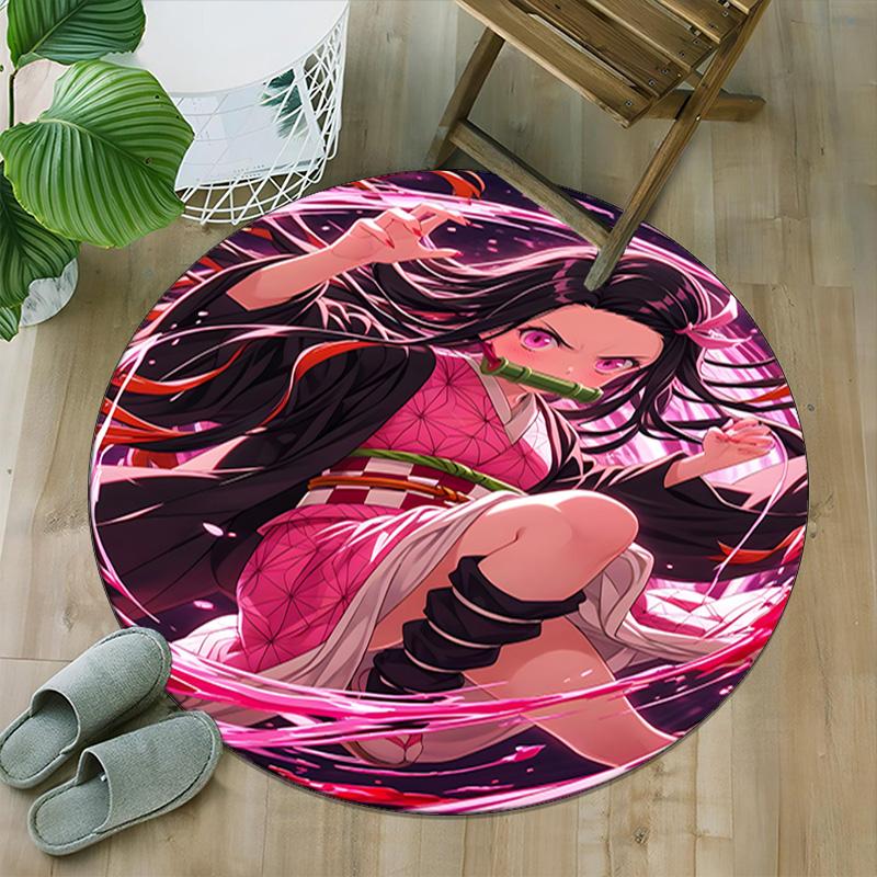 1pc Nezouko Carpet, Round Rug, Comfortable, Suitable for Entryways, Living Rooms, Office, And Bedrooms, Christmas Decoration