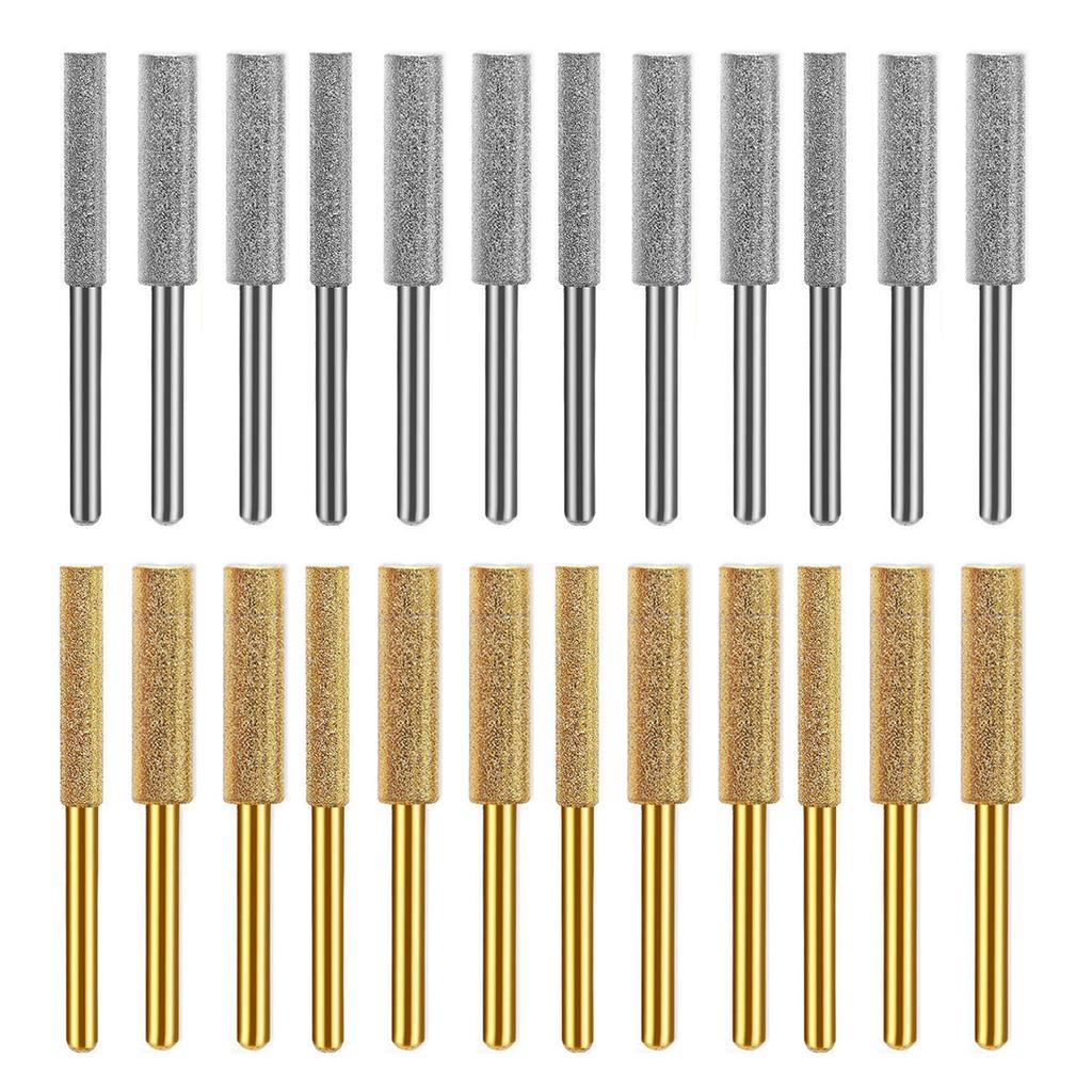 12 Stück Diamantfräser Schleifstein Kopf Geeignet für Kettensägenschneidekette Elektrische Feile mit Hoher Effizienz und Haltbarkeit