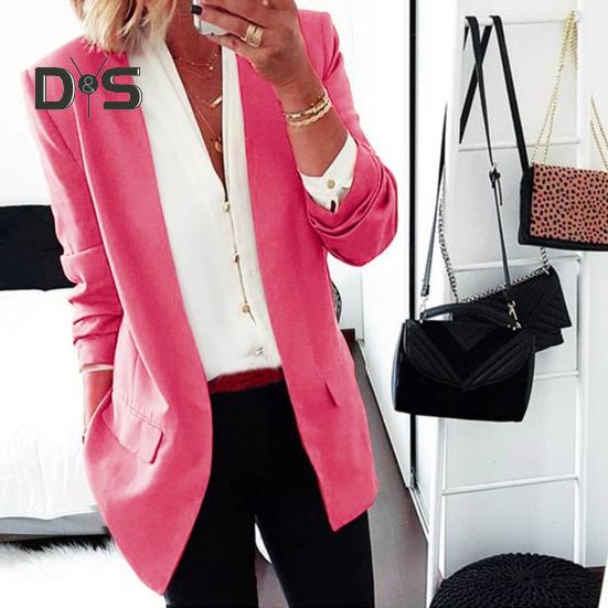 

Женское пальто с длинным рукавом в деловом стиле OL, свободная прямая прямая строчка средней длины, женский пиджак в деловом стиле, весенне-осенняя куртка