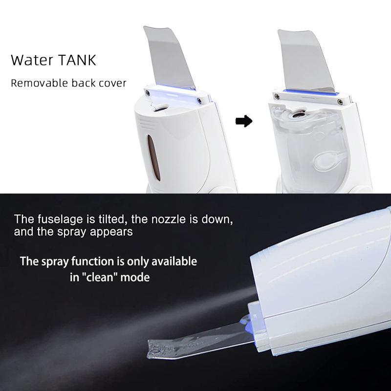 Ultrasonic Skin Scrubber Vibration Face Spatula Blackhead Remover Shovel Clean Cavitation Peeling Facial Lifting Skin Care LESEN