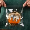 Cartoon Bread Storage Bags Self-Sealing Clear Plastic Packaging Bags For Sliced Bread Donuts Bagels Buns Resealable Bakery