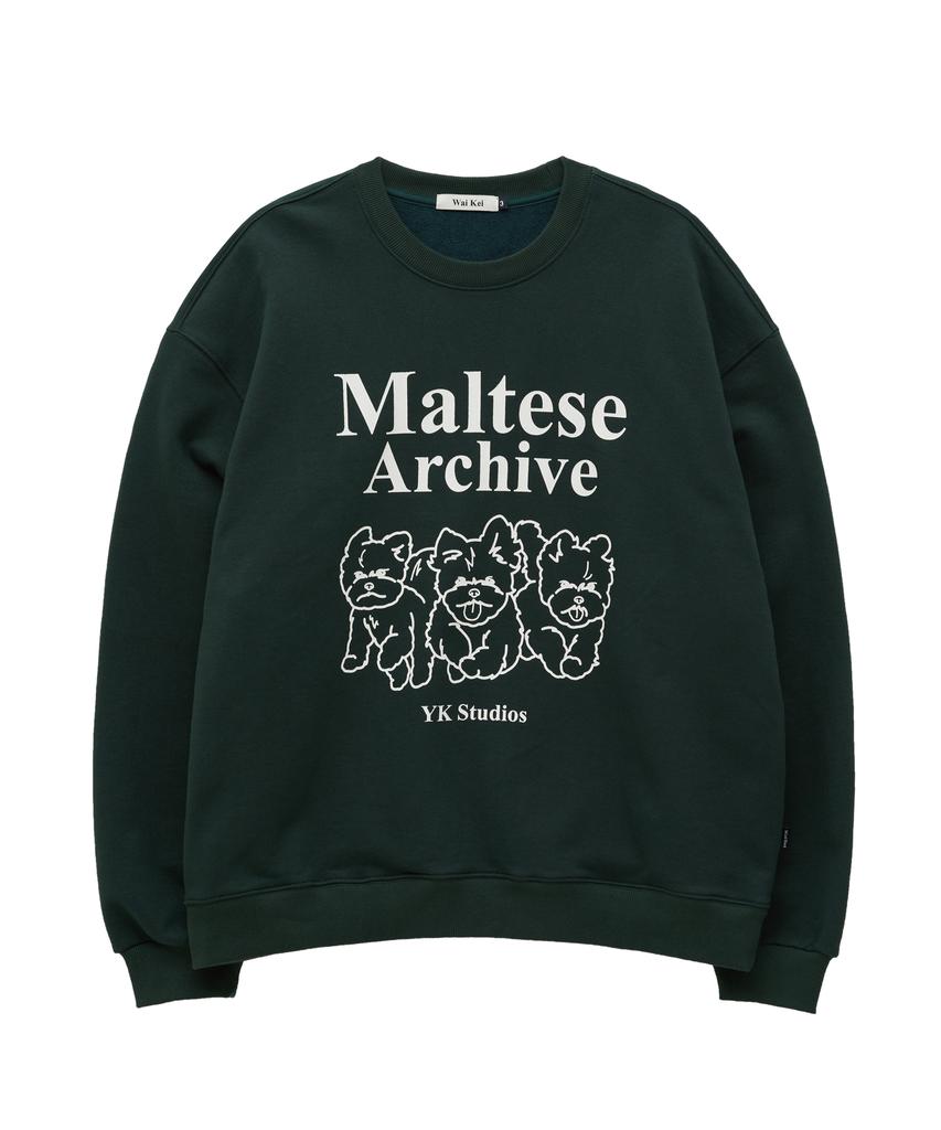 WAIKEI Maltese Archive Line Graphic Sweatshirt Green