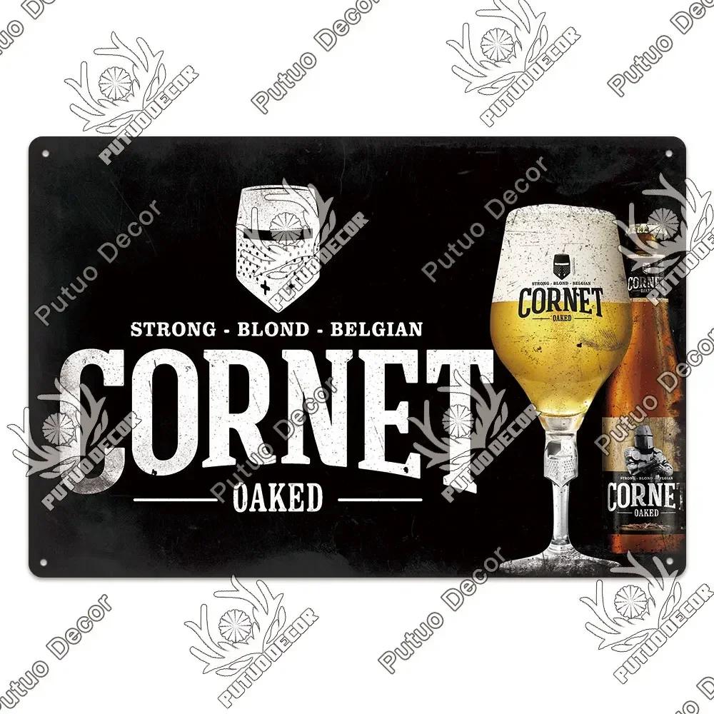 Putuo Decor's Belgium Beer Metal Plaque Retro Wall Art for Pub Bar Man Cave Club Vintage Style Decorative Sign