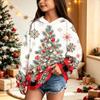 Children's casual fleece pullover with Christmas print and hooded design