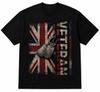 British Veteran T-Shirt Union Jack Flag Military Dog Tags Vintage Black UK