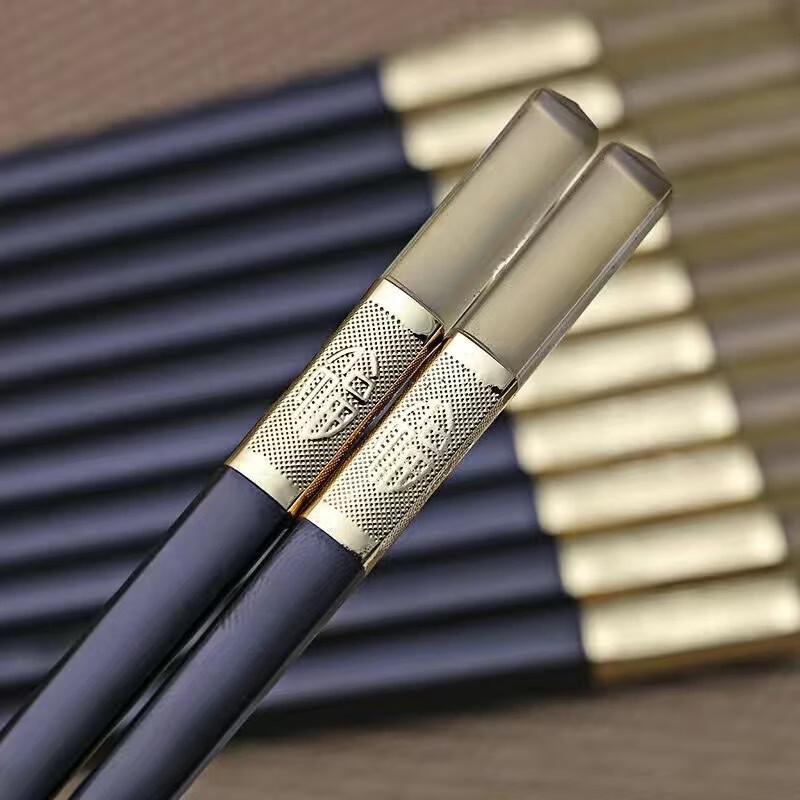 Набор черных палочек для еды Ruhan High-End из черного сплава