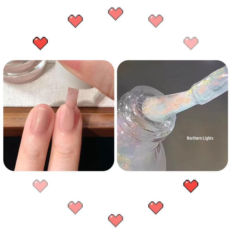 Abziehbarer Feinglitzer Nude Nagellack Set - Geruchlos, Kein Brennen, Kristallklar für Studenten