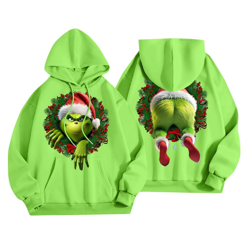 Women's Casual Fashion Christmas Printed Letters Casual Hooded Sweatshirt With Pockets