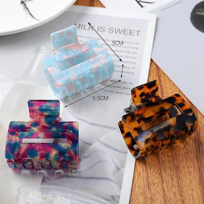 1PC Vintage Square spinki do włosów moda eleganckie kobiety drukuj spinki do włosów szpilka dziewczyny z pałąkiem na głowę klipy Ornament akcesoria do włosów