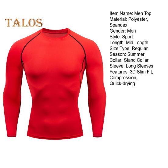 Men Sport Top 3D Slim Fit High Elasticity Round Neck Quick-drying Long Sleeves Slim Fit Compression Figure Shaping Gym Running Basketball T-shirt