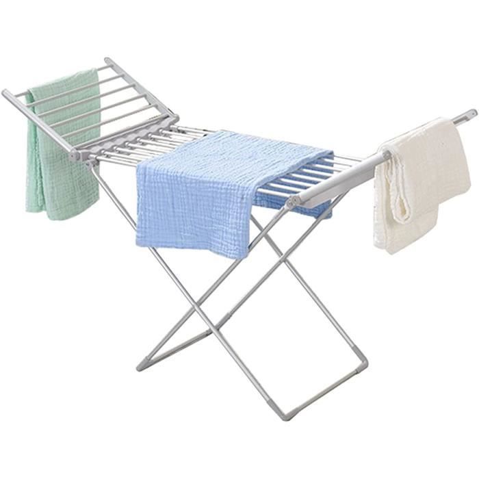 Sèche-Linge Chauffant électrique, 20 Barres ailéesSéchoir Chauffant Portable Pliable, sèche-Serviettes sur Pied pour Un A657