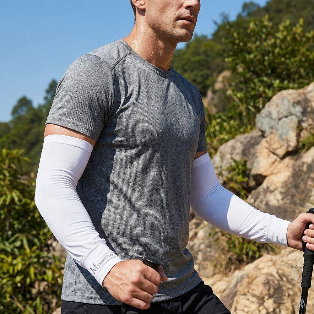 Cooling Ice Silk Cooling Arm Sleeves UV Protection Loose Fit Sunscreen Sleeves Non-slip Large Size Arm Cover Driving