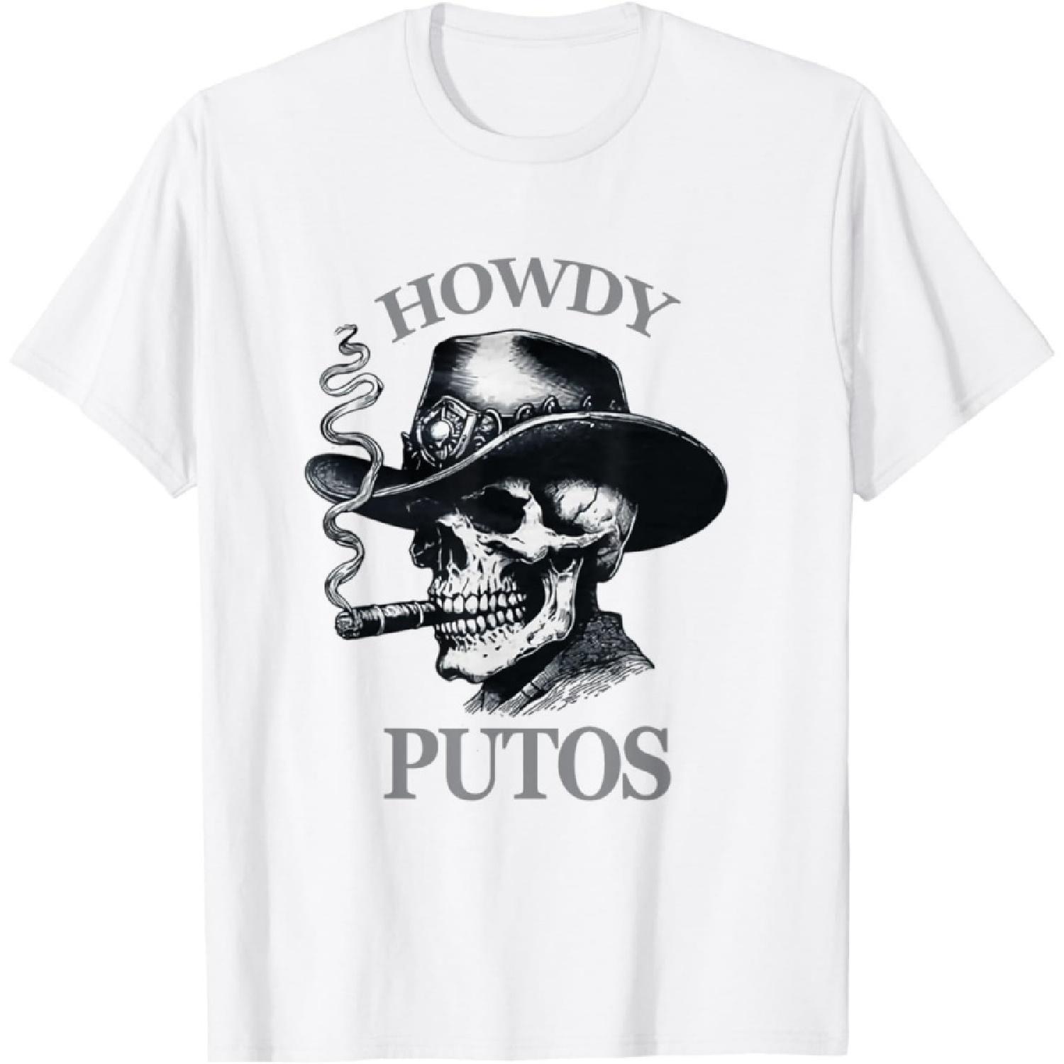 Huyarin Funny Western Cowboy Howdy Putos T-Shirt XXXXXL белый