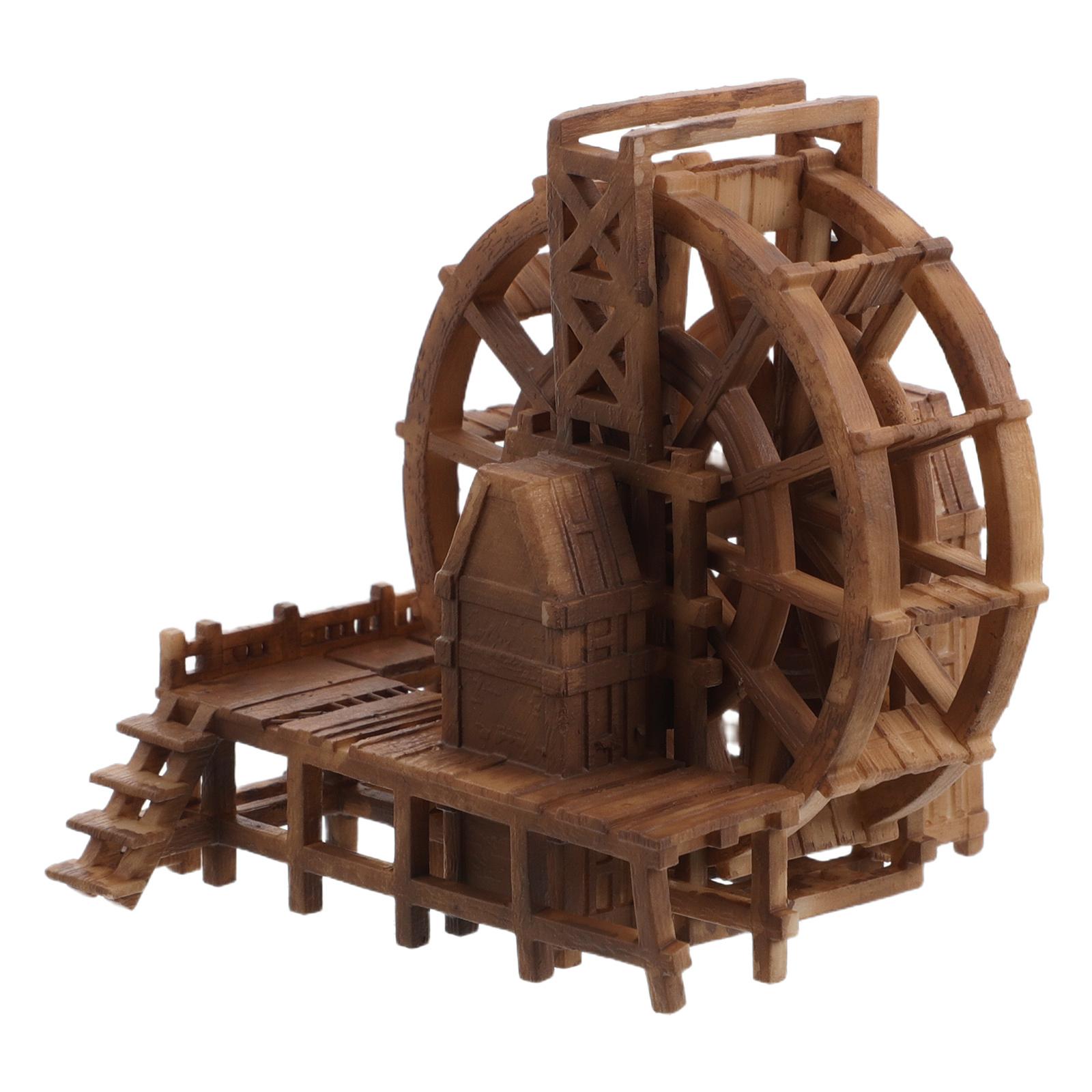 

Миниатюрное водяное колесо, полимерное украшение, изысканный китайский стиль павильона, ландшафтное оформление аквариума, движение воды 4.2X4X4CM