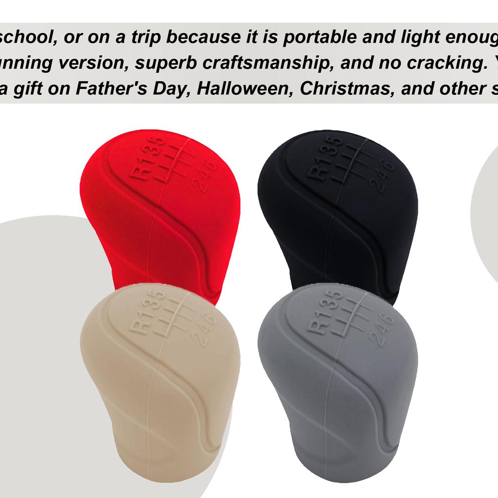 6-speed Car Silicone Gear Shift Knob Cover Gear Shift Non-Slip Grip Handle Protective Covers Manual Car Interior Accessories