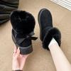 Women's Fur Mouth Large Size Soft Sole Winter Warm Fur Snow Boots Padded Lined Ankle Boots Non-Slip Hiking Casual Sports Cotton Boots