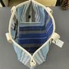 Rakuten Japan Korea Straw Woven Tote Bag with Colored Stripes - Casual Handbag for Shopping