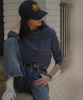 Tilaidai Stripe Soft Touch T-Shirt_Navy