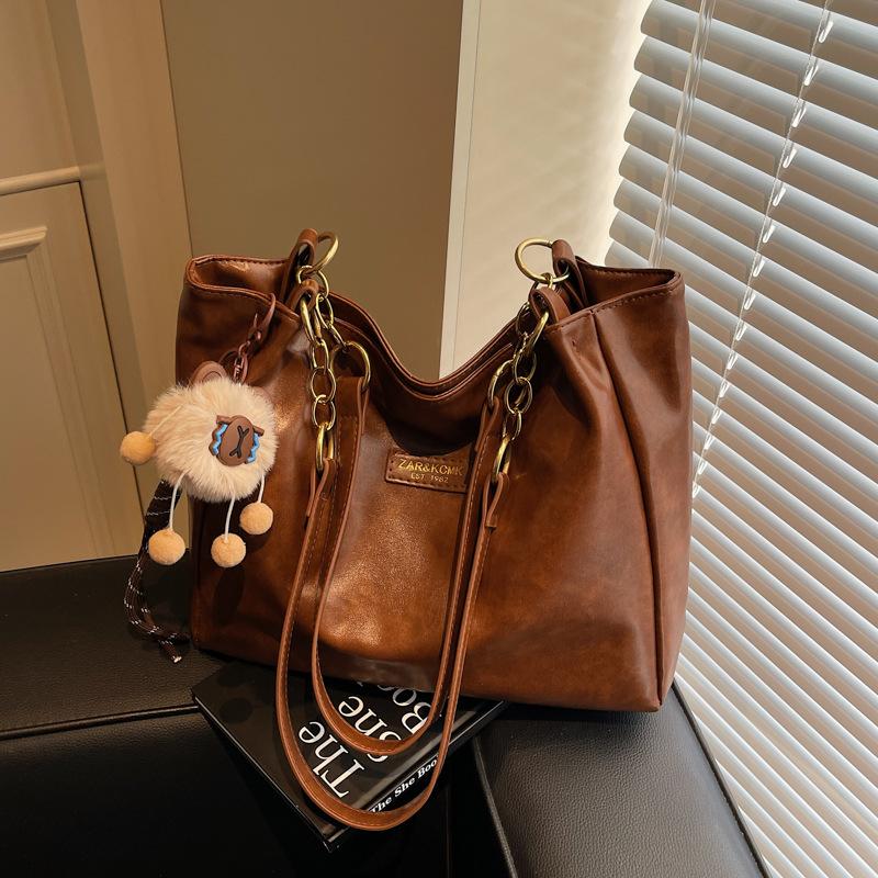 

Сумка-тоут большой вместимости, Женская сумка, Модная сумка на плечо, Сумка для поездок на работу, Сумка под мышкой, Простая сумочка Without pendant коричневый