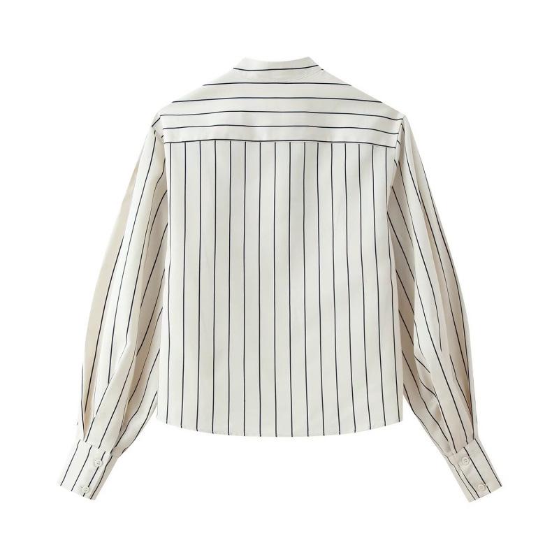 Women's Fashion Striped Fluffy Sleeve Shirt & Pants Set - 2026 Trending Style