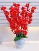 Artificial Flowers With Pot For Home Decoration, Red Color - 45 Cm, 1 Piece