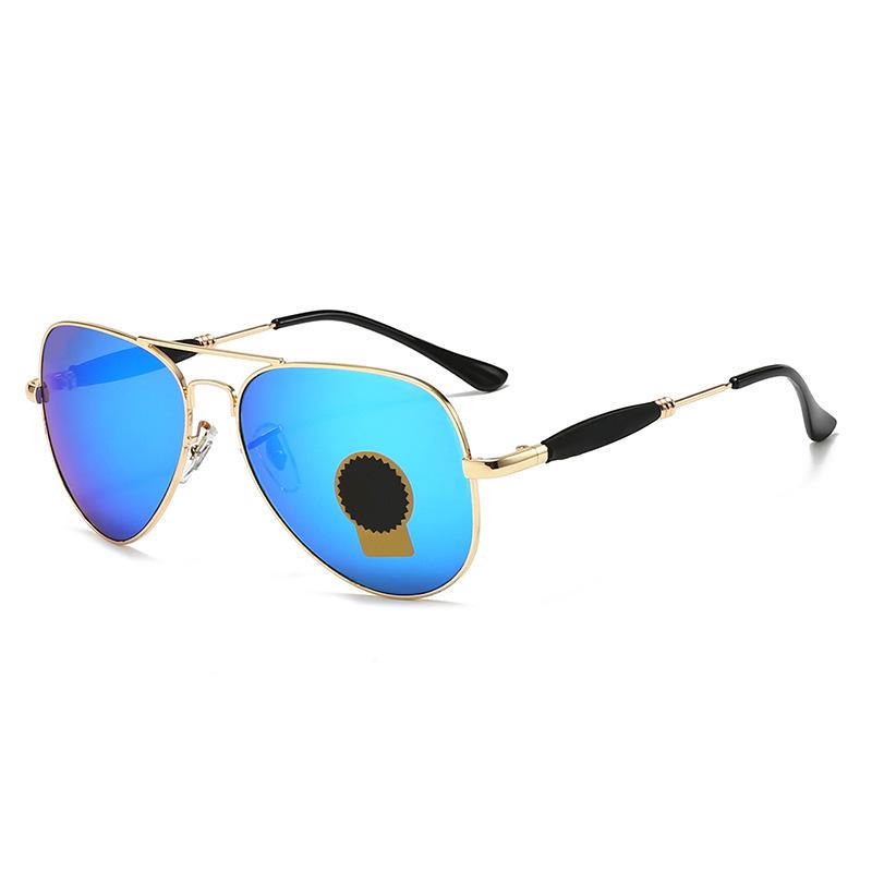 New metal UV-proof sunglasses, European and American retro trend colorful film glass sunglasses
