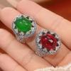Jewelry Ring Jewelry Women's Color Treasure Inlaid Chalcedony Ruby Opening Luxury Fashion Spot