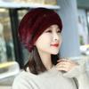 Mink Hair Hat Women's Winter Ear Protection Fashion Mother's Thermal Beret Octagonal Hat Mongolian Imitation Fur Headhat