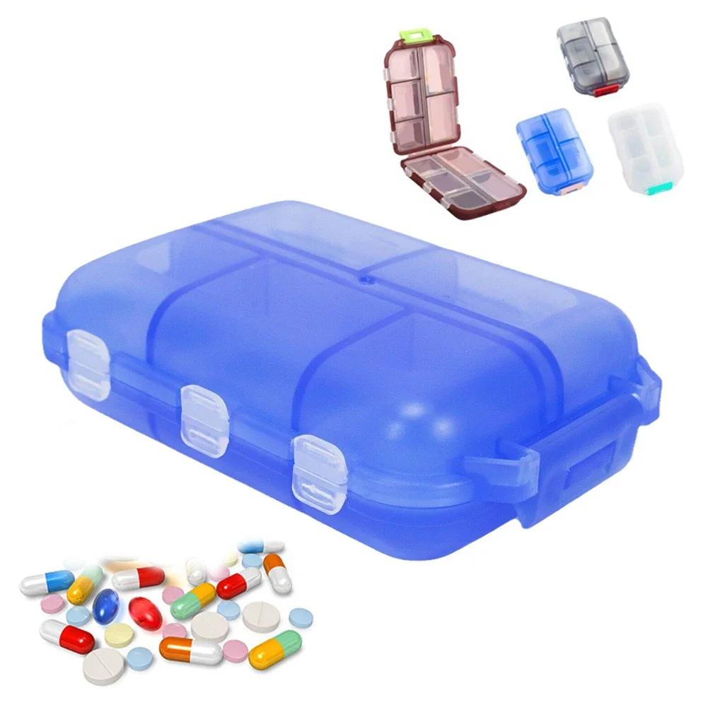 Pill Organizer Portable Pill Case 10Grids Pill Travel Case Medicine Organizer Pill Box Dispenser for Purse Travel Pill Container