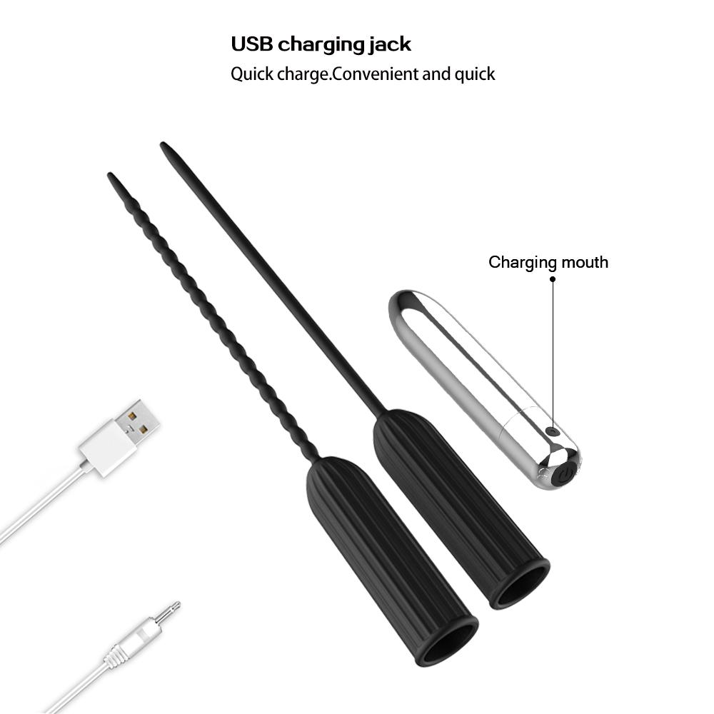 Silicone Male Horse Eye Vibrator, Urethral Dilator Stimulation Masturbator, Penis Insertable Sex Toy, SM Adult Sex Toys, Sex Toy