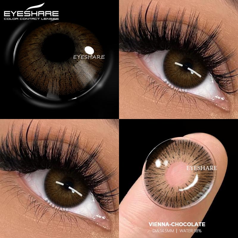 

EYESHARE 1 пара черных контактных линз годового использования мягкие косметические линзы для глаз темный цвет косметика для глаз
