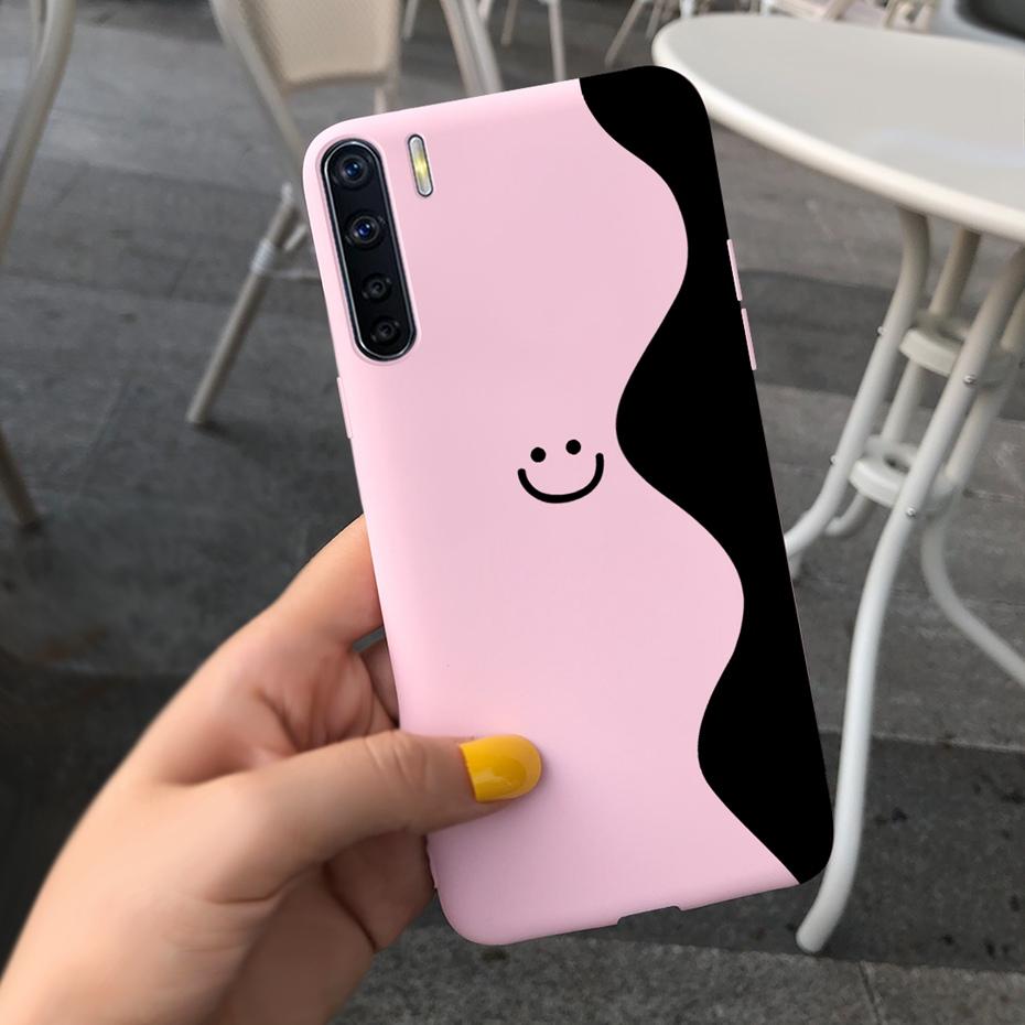 

For OPPO A91 Case Oppo F15 CPH2001 CPH2021 Lovely Printing Jelly Silicone Soft Phone Back Cover Cases For Oppo Reno3 CPH2043 OPPO A91 темно-розовый