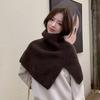 Scarf Women's Winter New Fashion Foreign Style Outer Pullover Scarf Women's Solid Color Versatile Neck Cover Knitted Shawl