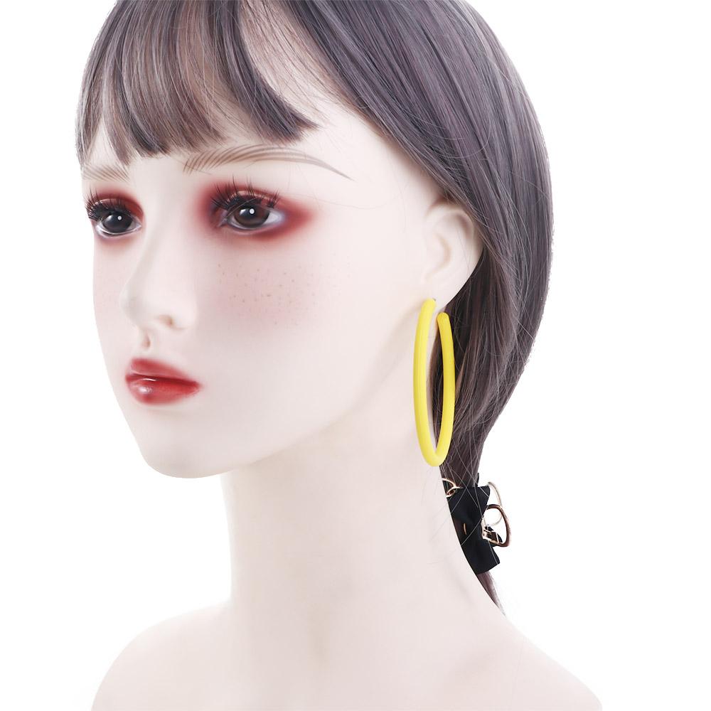 Fashion Simple Round Personality Candy Color Hoop Earrings Women Jewelry Round Earrings C-shaped