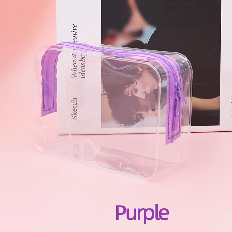 

1 шт. Дорожный органайзер Сумка для хранения туалетных принадлежностей для ванной Прозрачная молния Прозрачные косметички Косметичка женская фиолетовый