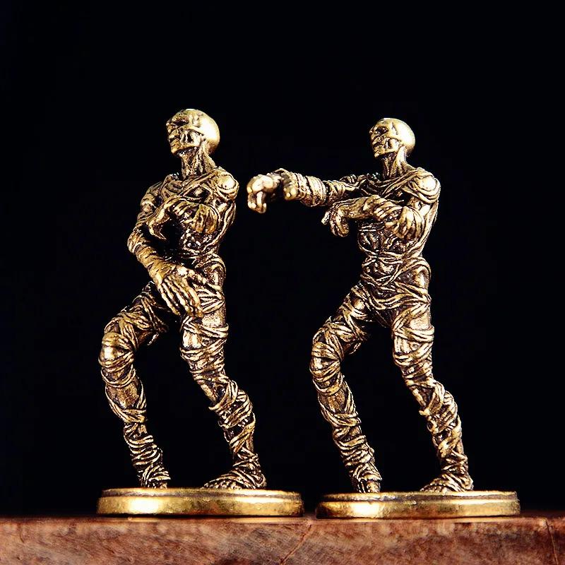 copper Solid Death Zombies Small Statue Vintage Characters Miniatures Figurines Desktop Decorations Crafts Home Decors Ornaments