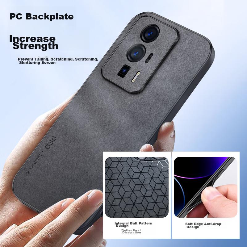 Redmi K60 Phone Case, Redmi KShockproof Lens Full Protection Soft Case, Simple Luxury Outer, Leather Casen, Khaki Color
