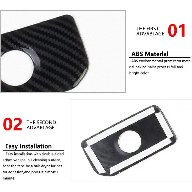 

Carbon Fiber Glove Box Handle Switch Cover Trim for Dodge RAM 1500 2500 3500 2019-2026