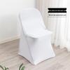 White Stretchable Folding Chair Cover for Weddings, Banquets, Hotels, and Restaurants - Dustproof & Decorative Full Coverage.