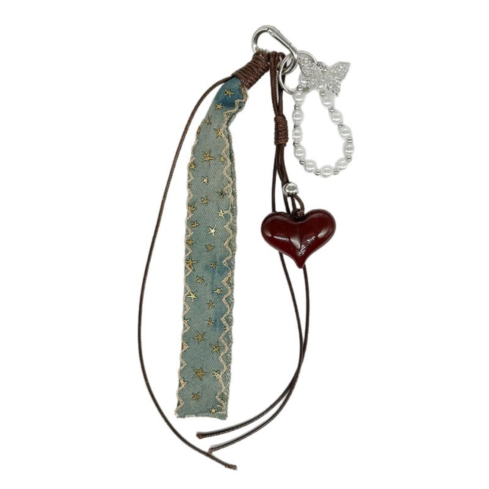 

Retro-inspired Brown Heart-shaped Butterfly Bag Charm Elegant, Fashionable, Refined, Sophisticated, Premium, Versatile Accessory One Size коричневый