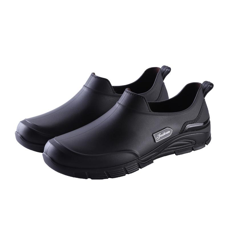 Men's Rain Boots Non-slip Waterproof Short-tube Rain Boots Takeaway Rider Rubber Shoes Water Shoes for Kitchen Work