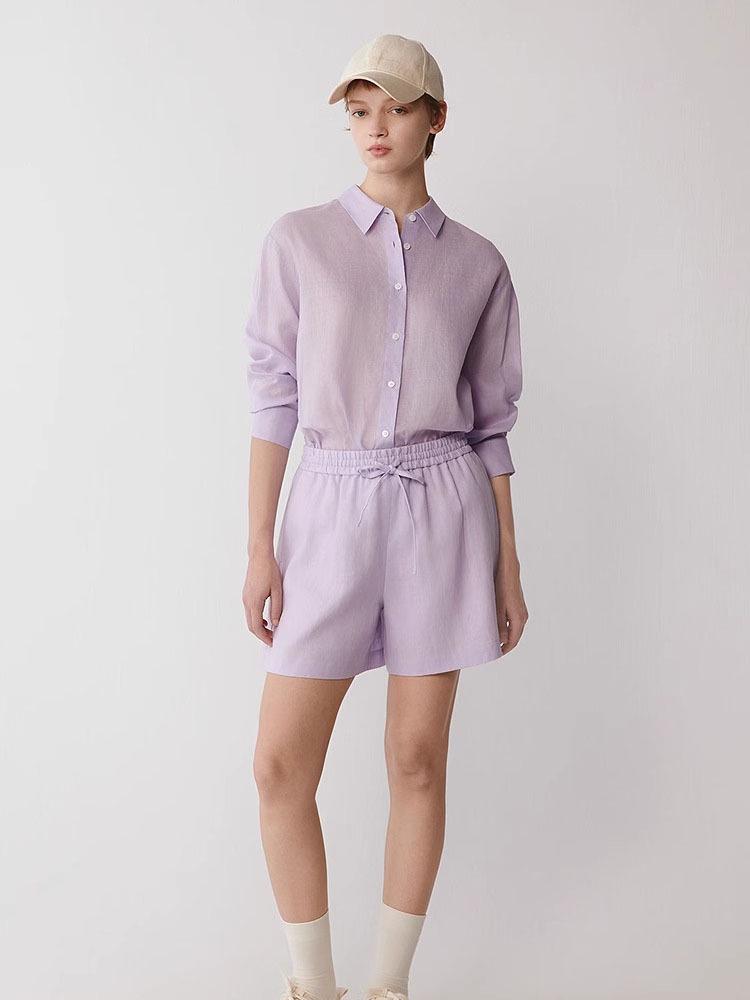 Women's 2025 Autumn Lightweight Loose Linen Long Sleeve Shirt - Breathable & Light-Colored