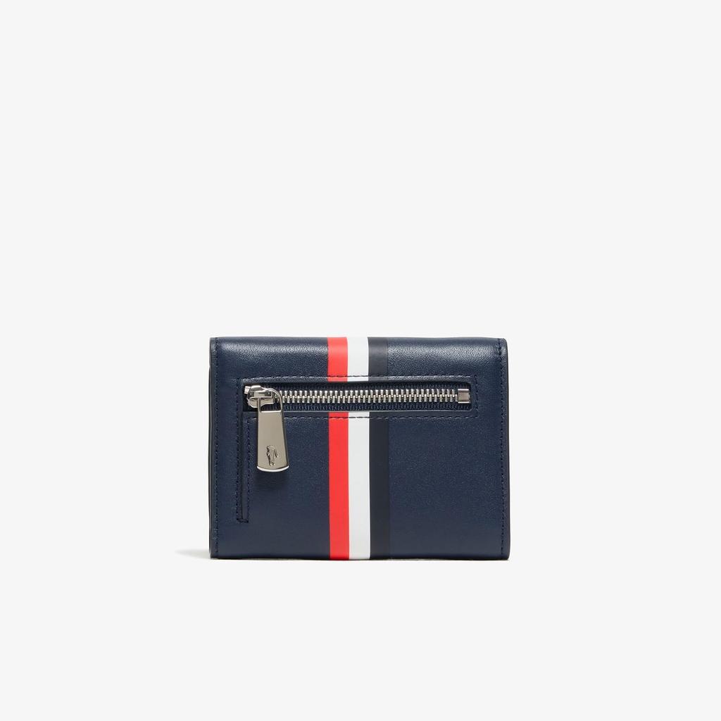 Lacoste Official Tricolor Print Leather Wallet NH1661KP02100 Tri-fold