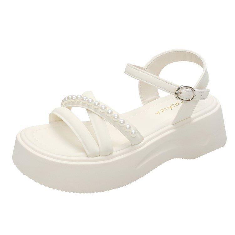 Platform Sandals Women's Summer New Soft-soled Versatile One-word Belt Comfortable Wear-resistant Casual Women's Beach Cool Slippers