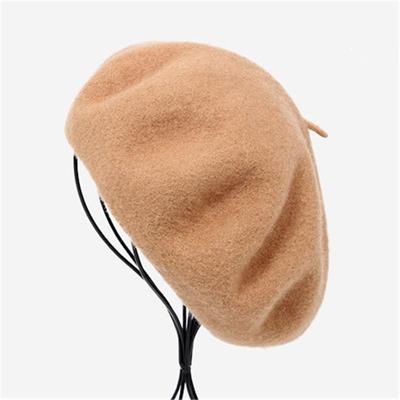 Wool Felt Beret Women British Style Girls Beret Hat Lady Solid Color Winter Hats