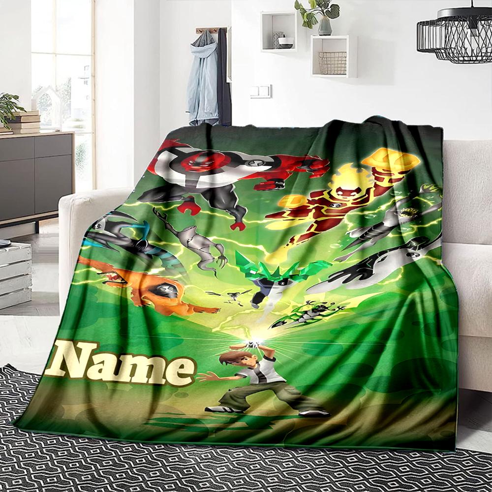 Custom Name Ben Alien Force Adventure Party Blanket For Couch Bed Plush Cozy Fuzzy Blanket Super Soft Warm Blankets For Fall And Winter 09165