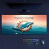 Custom Name,Miami Dolphins Mouse Pad, Large Gaming Desk Mat, Non-slip XXL Mousepad for Laptop & Tablet, Mini PC Playmat with Stitched Edges