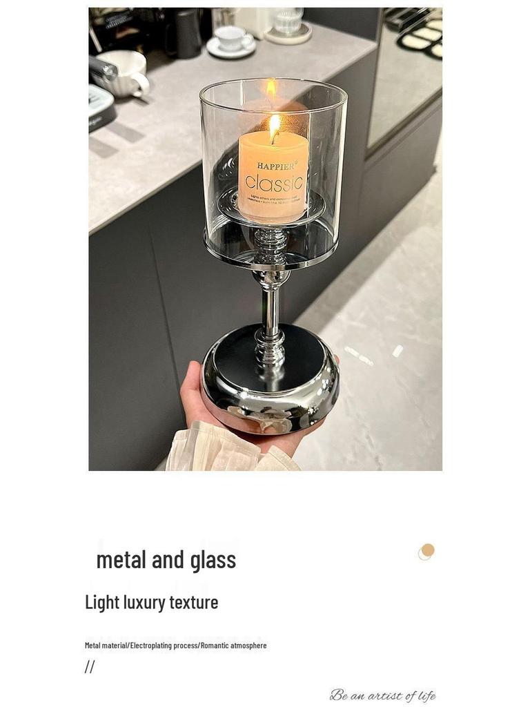 Elegancki luksusowy szklany świecznik w stylu chińskim do dekoracji domu