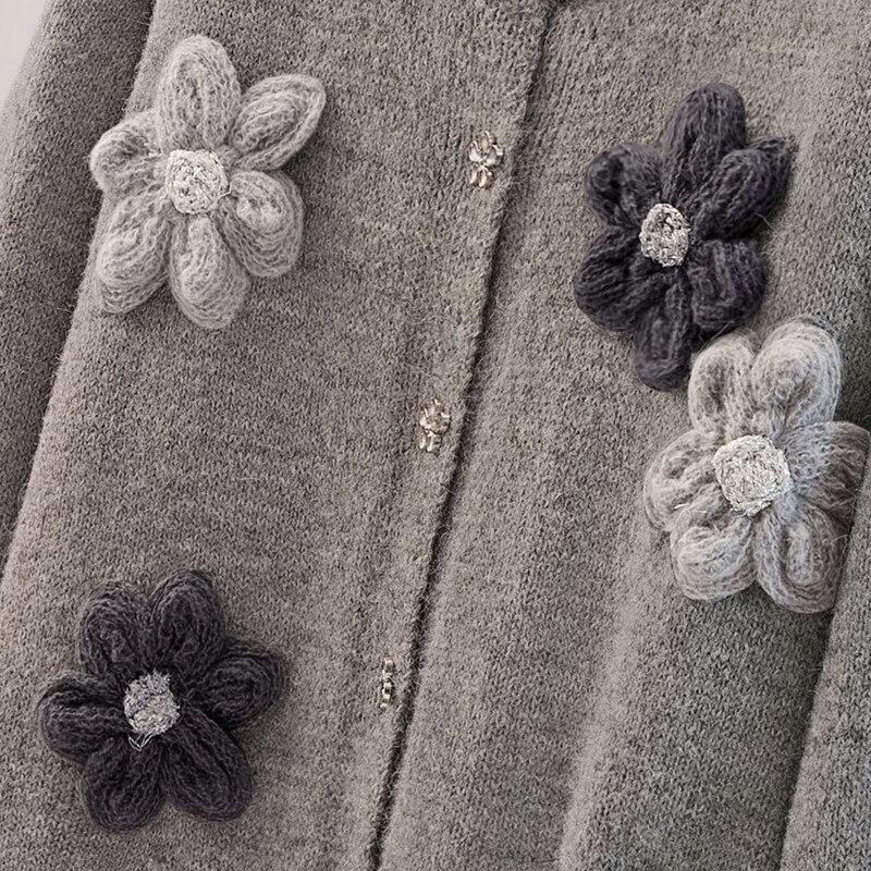 Siboerse Women's Relaxed Fit Contrast Cardigan Sweater