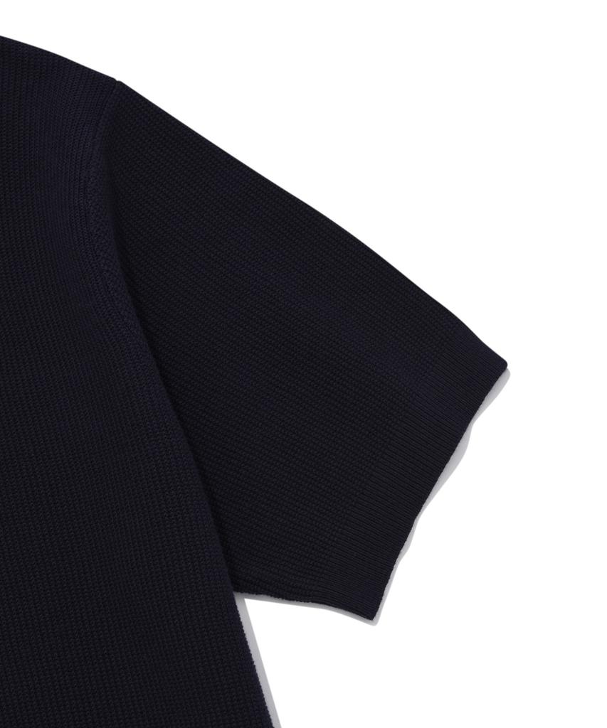 COVERNAT WOMAN Collared Half Knit Navy